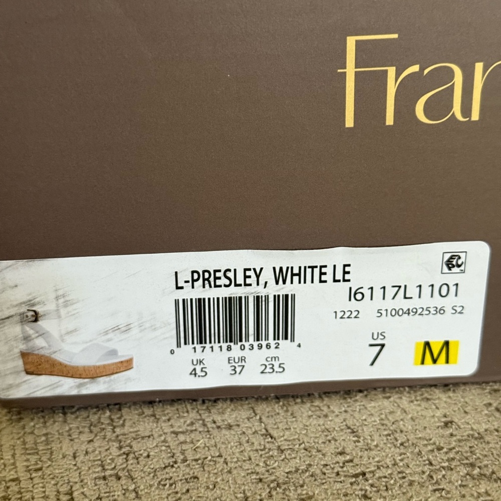 Franco Sarto Cream Wedge Sandals with Cork Sole - Picture 3 of 4